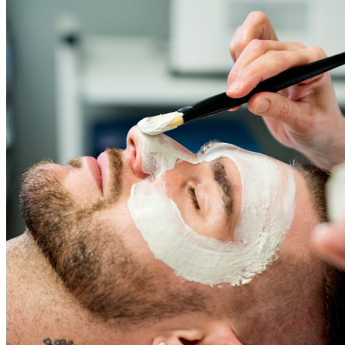 "Men's facial keywords: Refresh, Revitalize, Cleanse, Groom, Rejuvenate."