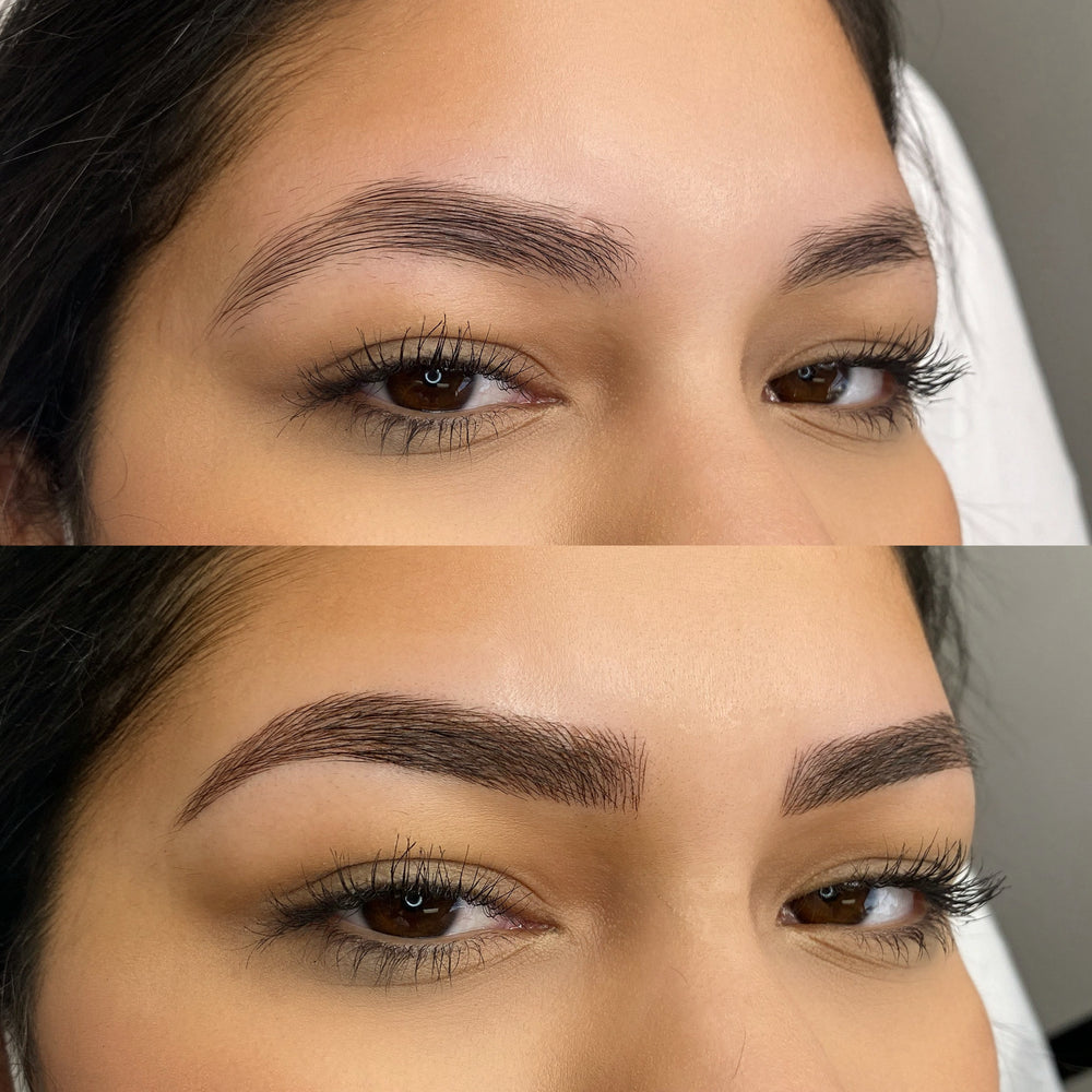 before and after with Microblading