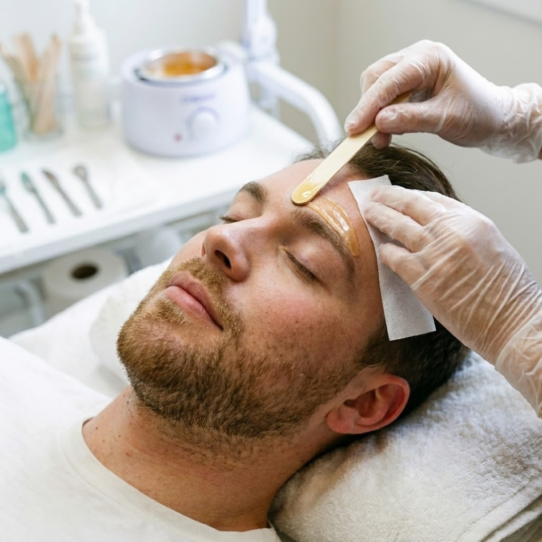 eyebrow waxing for man
